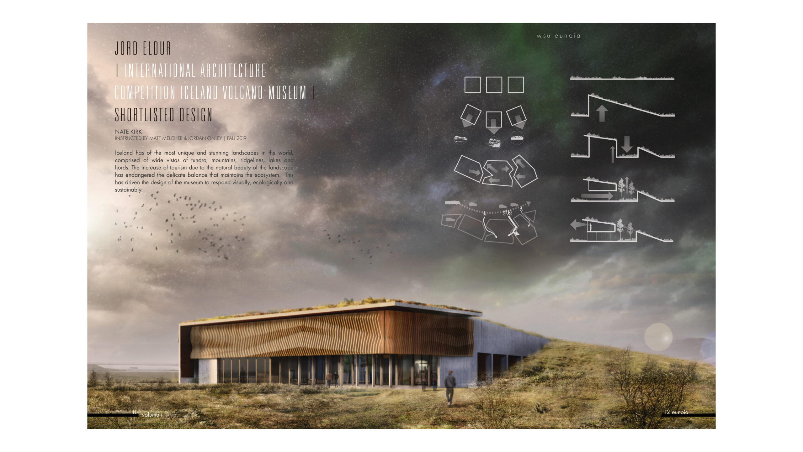 Sample images of page layout for the magazine, showing the relationship between the text and images.