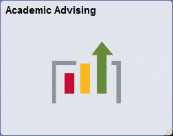 Green arrow pointing up and the words Academic Advising.