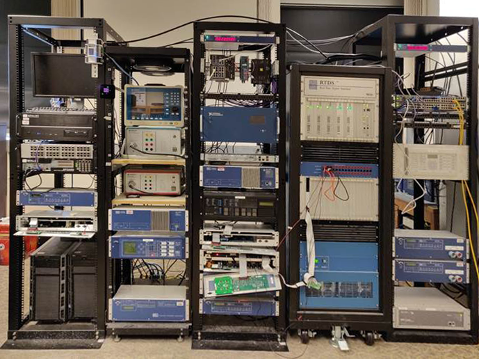 Energy System Innovations Center, server bank in smart grid demonstration and research investigation lab.