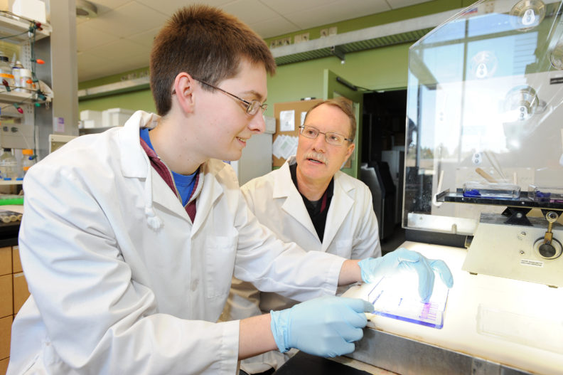 Mike Konkel with graduate student Nicholas Negretti