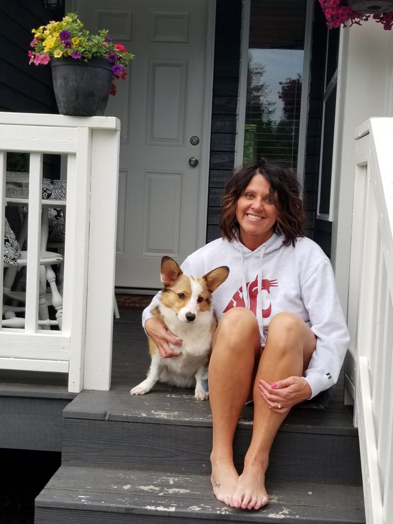 Kristy Fiorini and her Corgi, Murray
