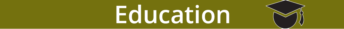 Green banner that says Education