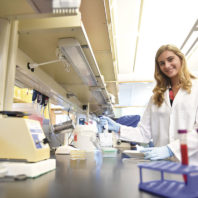 Kaitlin in a laboratory