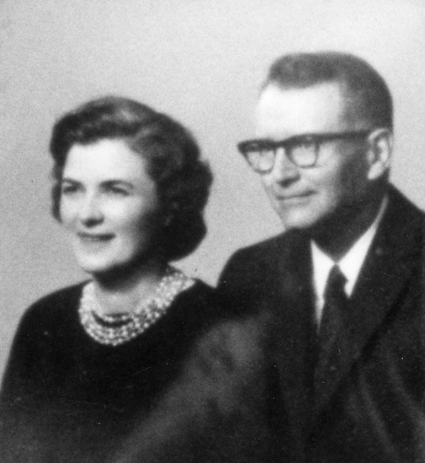 Black and white studio portrait of Bernice and Joseph.