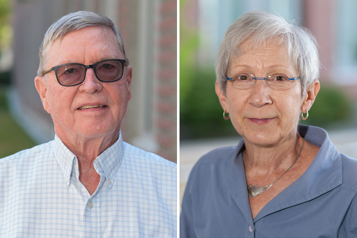 Photo collage: Dr. Michael Griswold on the left, and Dr. Patricia Hunt on the right.