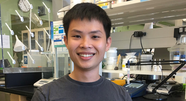 Long Nguyen in a lab.