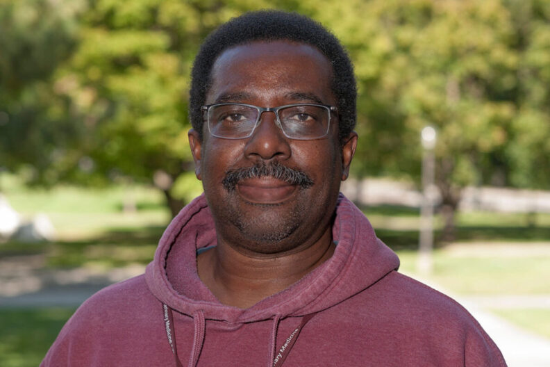 Henry Moore outside Bustad Hall on the WSU Pullman campus.