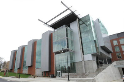 View of the Veterinary Biomedical Research Building from Ferdinand's Lane.