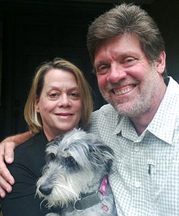 Ken and Lori with their dog Lucy.