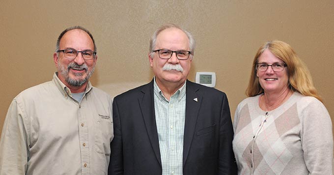 John and Jennifer Mattoon with Bryan Slinker (center), dean of the college at the 2018 Student Scholarship Awards Ceremony.