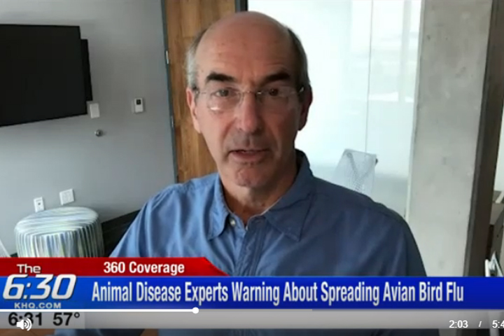 Screen shot from video that captures Timothy Baszler with Washington Animal Disease Diagnostics.