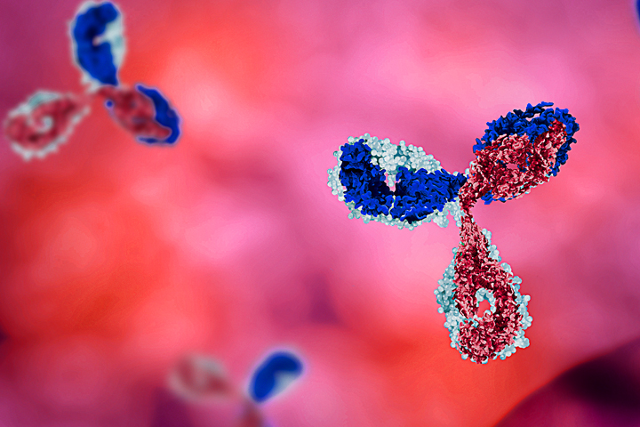 Artistic computer rendering of a molecule.