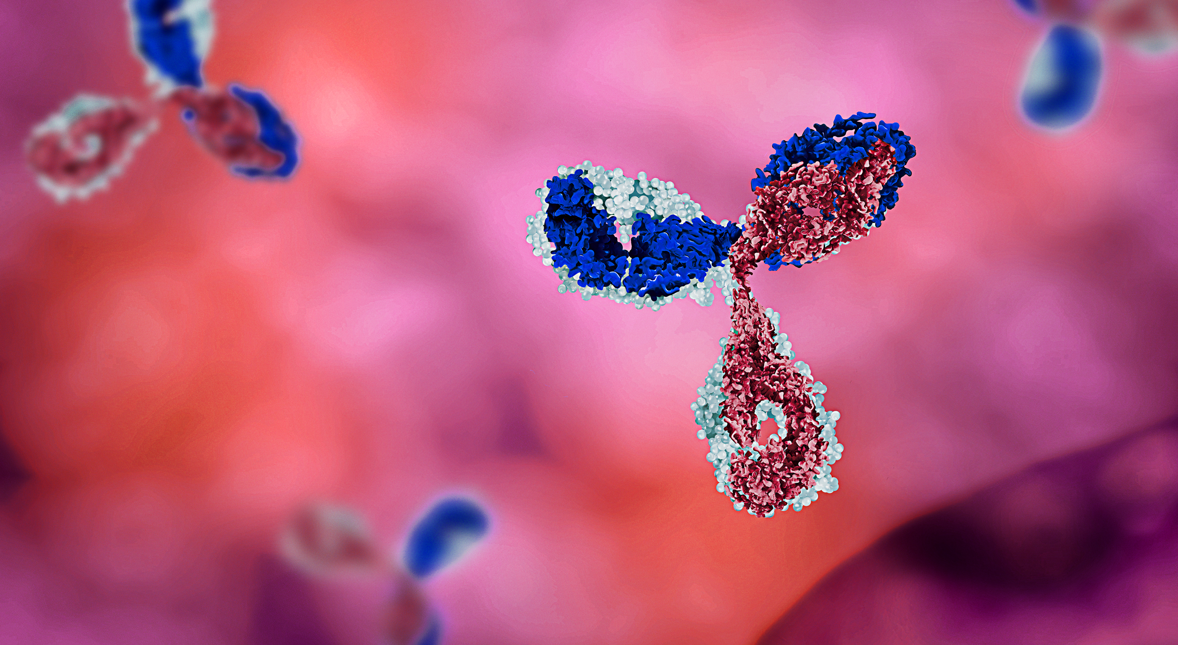 Artistic computer rendering of a molecule.