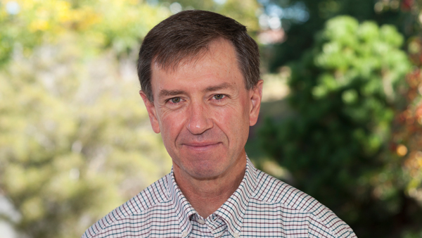 Rance Sellon outside the College of Veterinary Medicine.