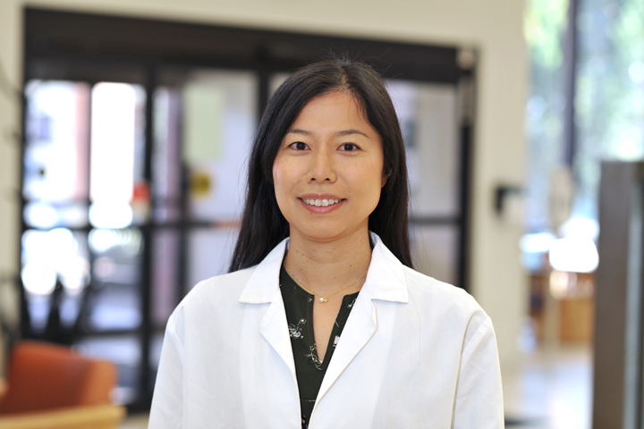 Yoko Ambrosini in the Veterinary Teaching Hospital lobby.