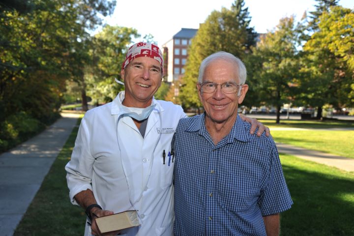 Drs. Steven Martinez and John Augustine are shown on the WSU campus.