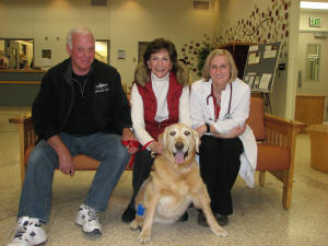 Dave and Eddylee Scott, with Heather Davis ('09 DVM, and Cassie.