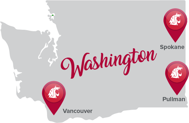 Map of three wsu campuses