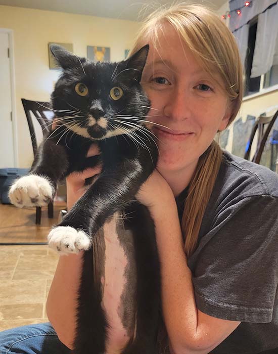 Courtney Durfee with her cat.