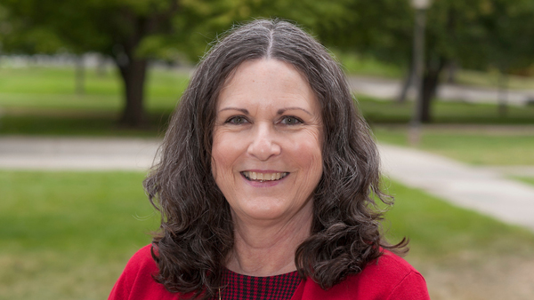 Michelle outside the College.