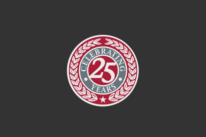 WSU's "Celebrating 25 Years" medallion icon inside a dark grey rectangle.