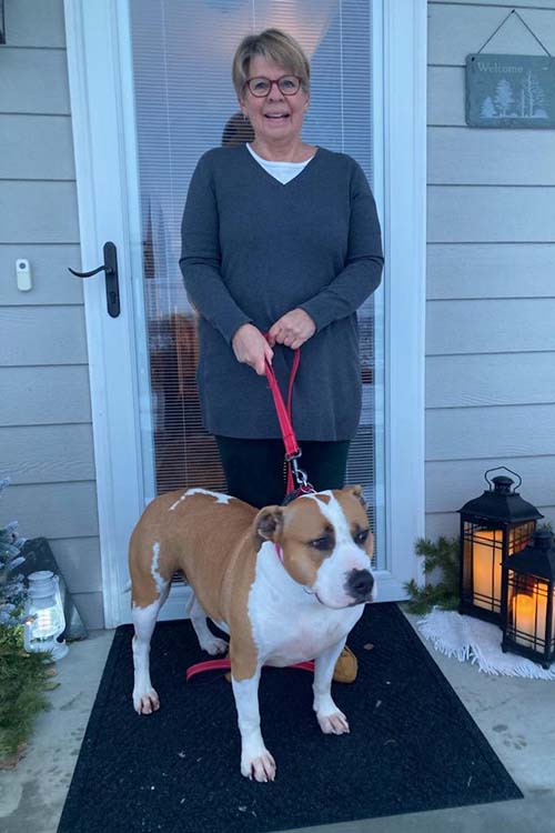 Morrison on her front porch with AnnieMae.