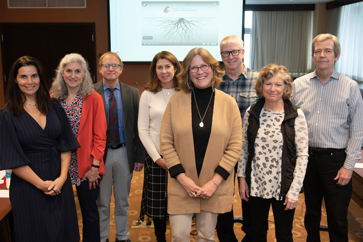 (L-R) Lindsay Roitman, Beth Fritzler, Tim Kraabel, Jennifer Wlser, Dean Dori Borjesson, Marty Becker, Kerri Marshall, and Paul Casey.