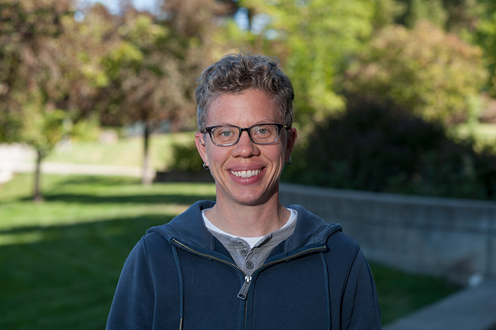 Chrissy outside the Animal Disease Biotechnology Facility.
