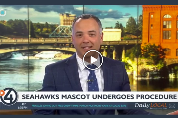 Screen grab of news anchor introducing the story on KXLY.com.