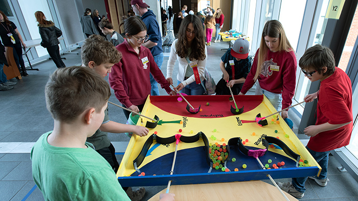 Kids at activity table