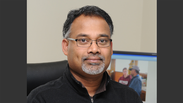 Dr. Kasimanickam in his office.