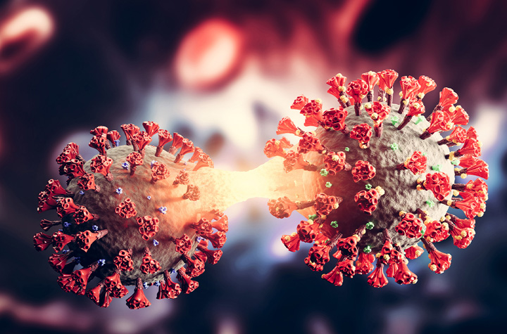 Covid pandemic, 3d illustration.