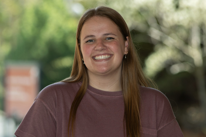 Abby outside the Teaching Hospital.
