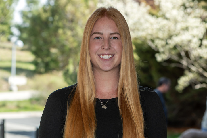Noelle outside the Teaching Hospital.