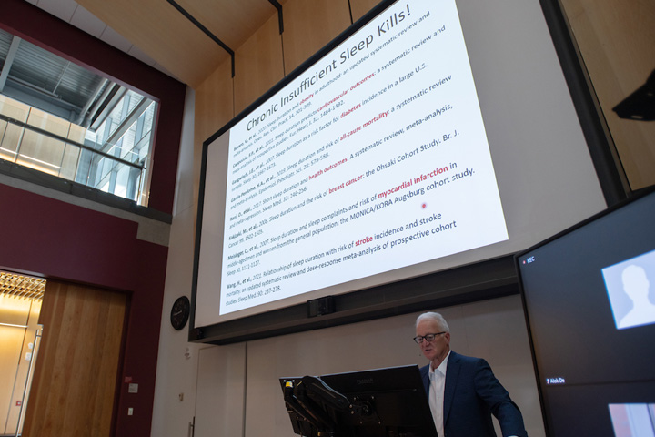 Guest speaker presenting.