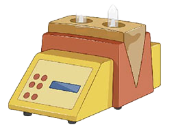 Sample in vial in piece of equipment.