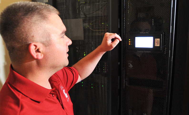 Person looking at server