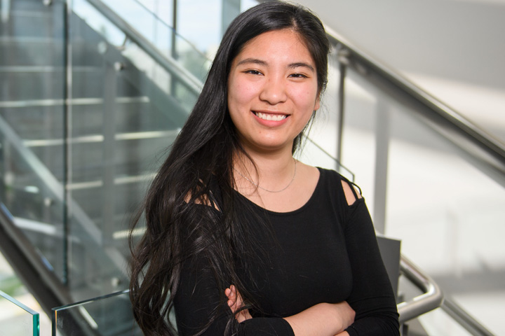 Shi Min Tan on stairwell.