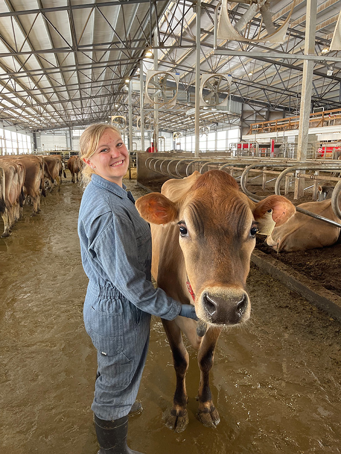 Sydney in a dairy barn.
