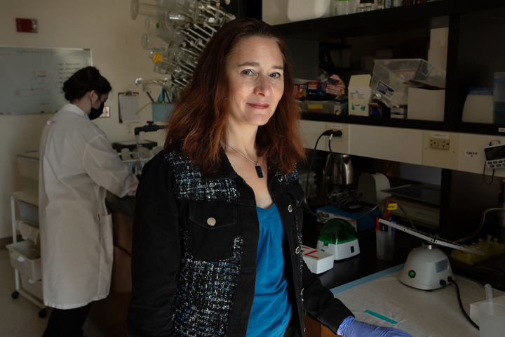 Dr. Coffin in her lab in October of 2022.