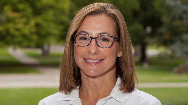 Dr. Briedi Gillespie outside the College of Veterinary Medicine.