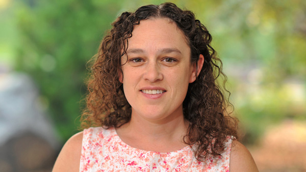 Dr. Jillian Haines standing outside the Veterinary Teaching Hospital.