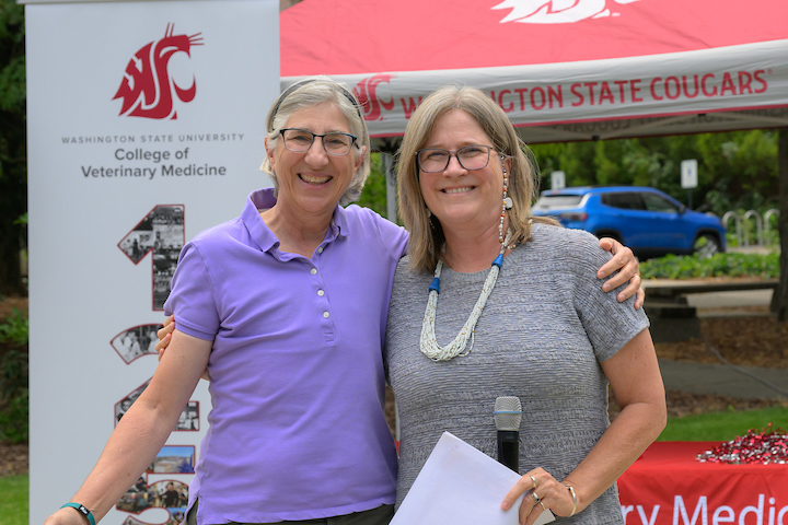 Emma Karel-Ward standing with Dean Dori.