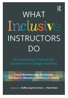 Screen grab of book cover, What Inclusive Instructors Do.