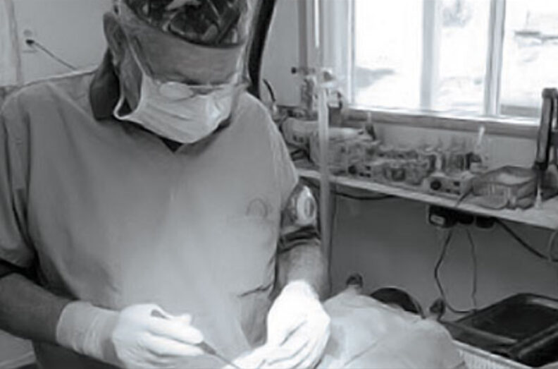 Dr. Mackie in surgery.