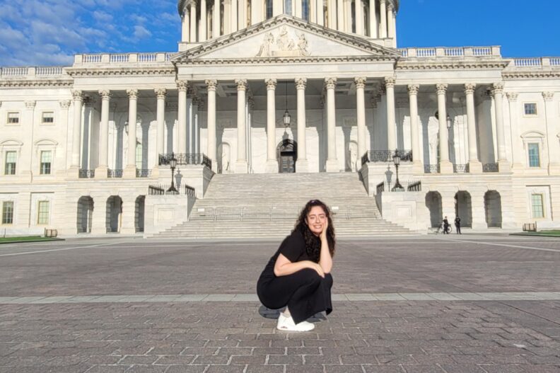 Nicole Merino poses in front of the U.S. Capitol.