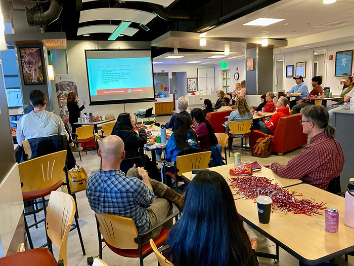 Photo showing the crowd at the Family Weekend event.