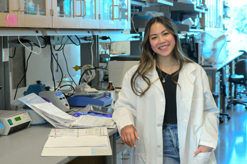 Jasmin Ocean Chu poses in a lab.