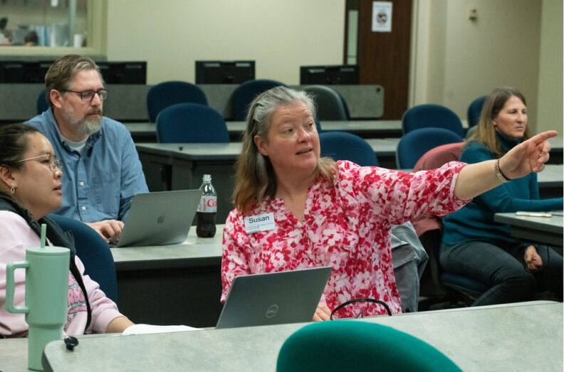 Dr. Matthews at a Teaching Academy event.