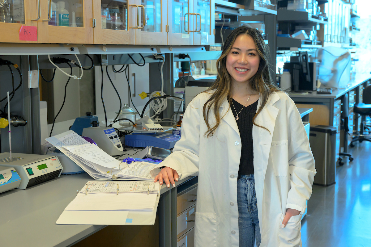 Undergraduate student in lab